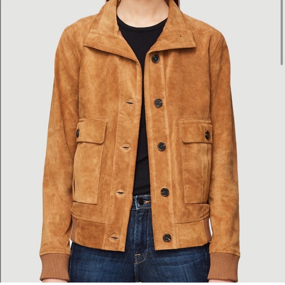 FRAME Suede Bomber Flight Jacket